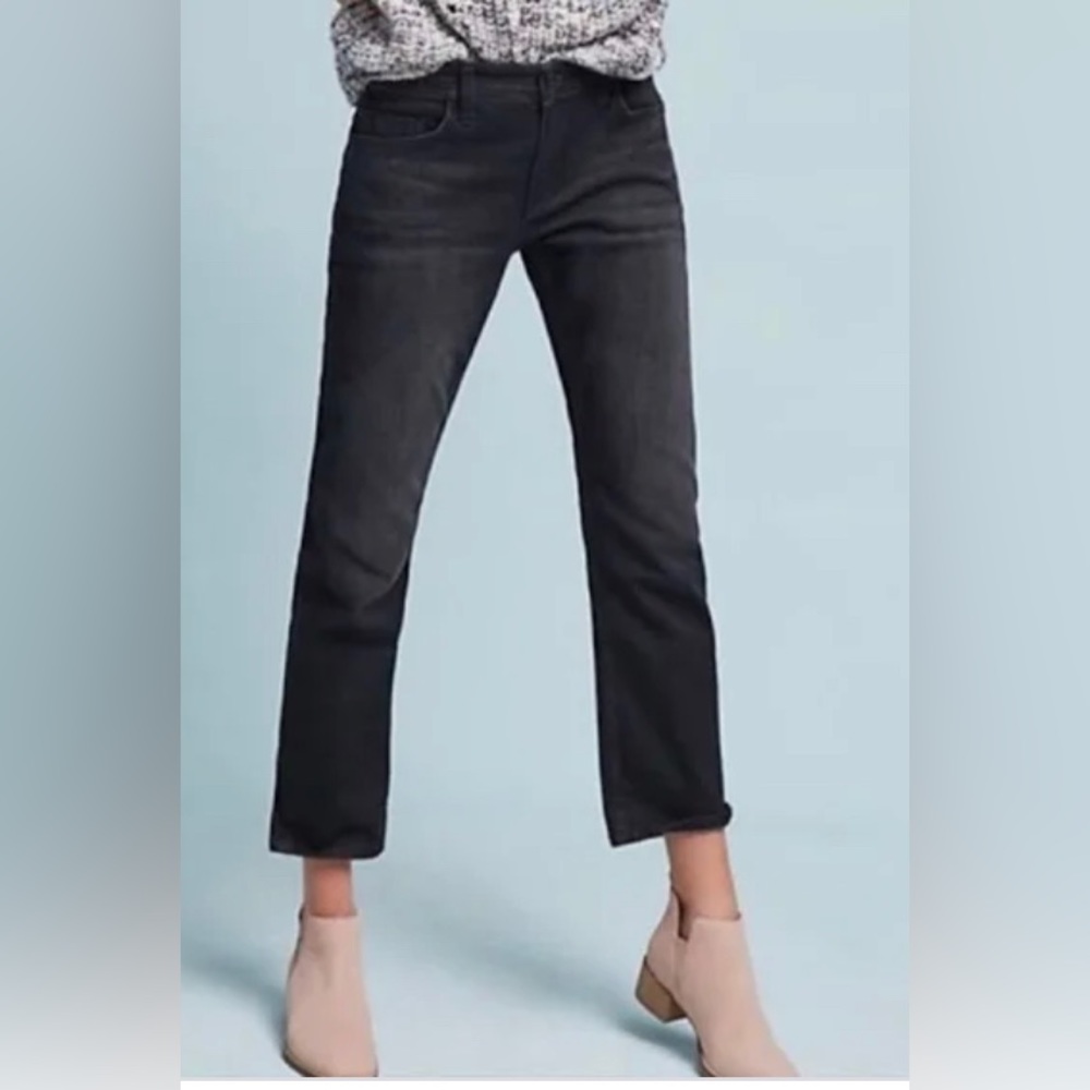 NWT Anthropologie Pilcro + the Letterpress Slim Straight Black Jeans 24